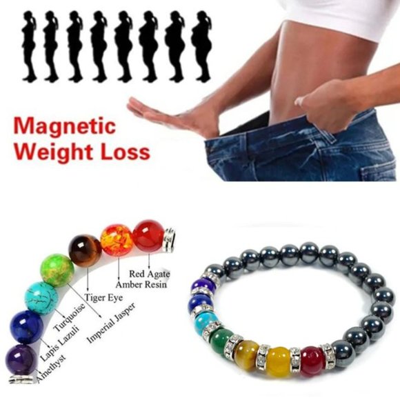 10mm “Weight Loss” 7 Chakra Healing Balance Magnetic Stretch Bracelet - Picture 3 of 11
